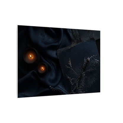Candlelight Silk Drape Canvas Art - Dark Japandi Kanso