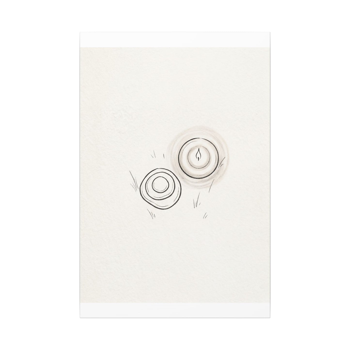 River Stones Canvas Art | Winter Japandi Minimal Line Art