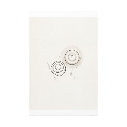 River Stones Canvas Art | Winter Japandi Minimal Line Art