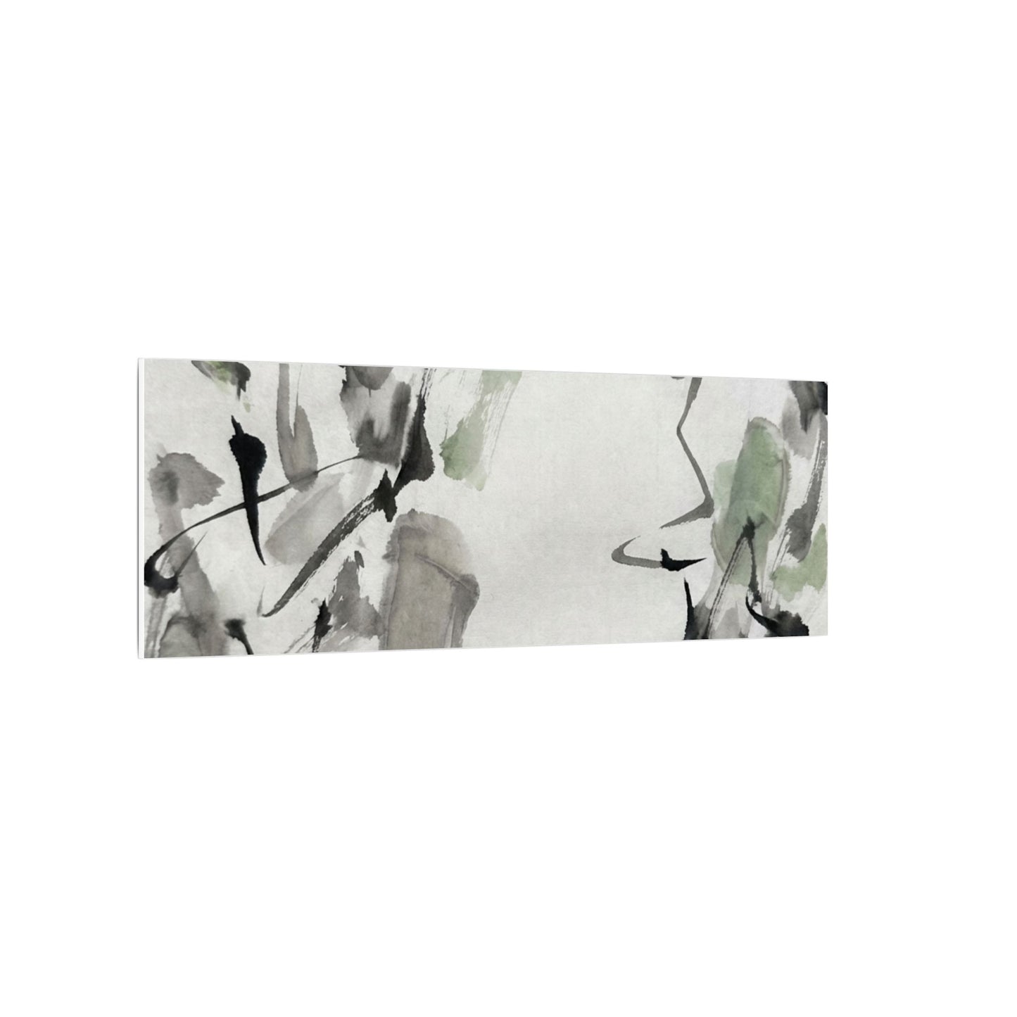 Zen Ink Brushstroke in Overcast | Sumi E Canvas Art