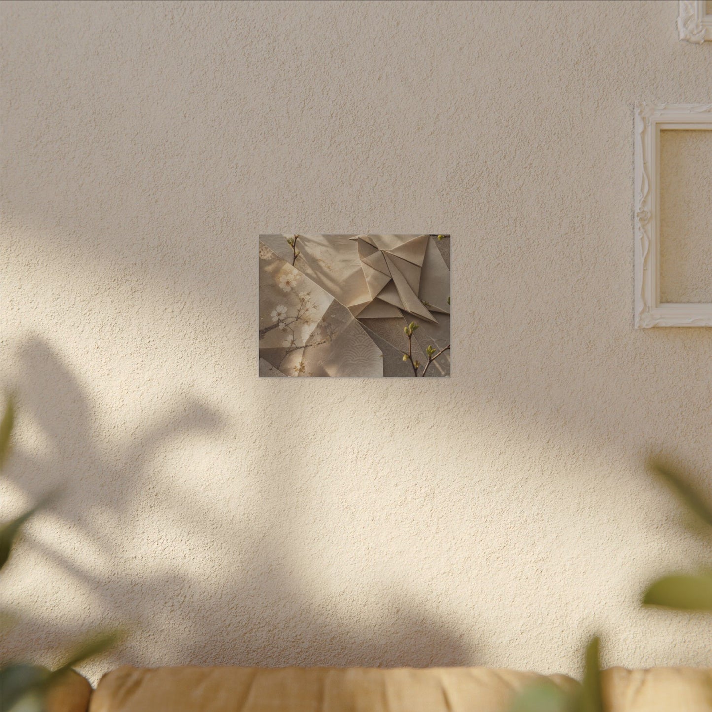 Golden Hour Paper Fold Canvas Art - Japandi Fukinsei