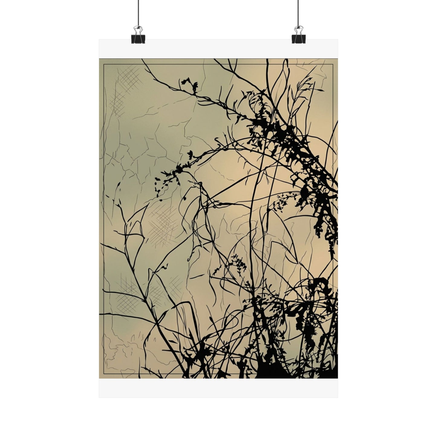 Golden Hour Shadow Play Wall Art Print - Japandi Mono No Aware Art Print