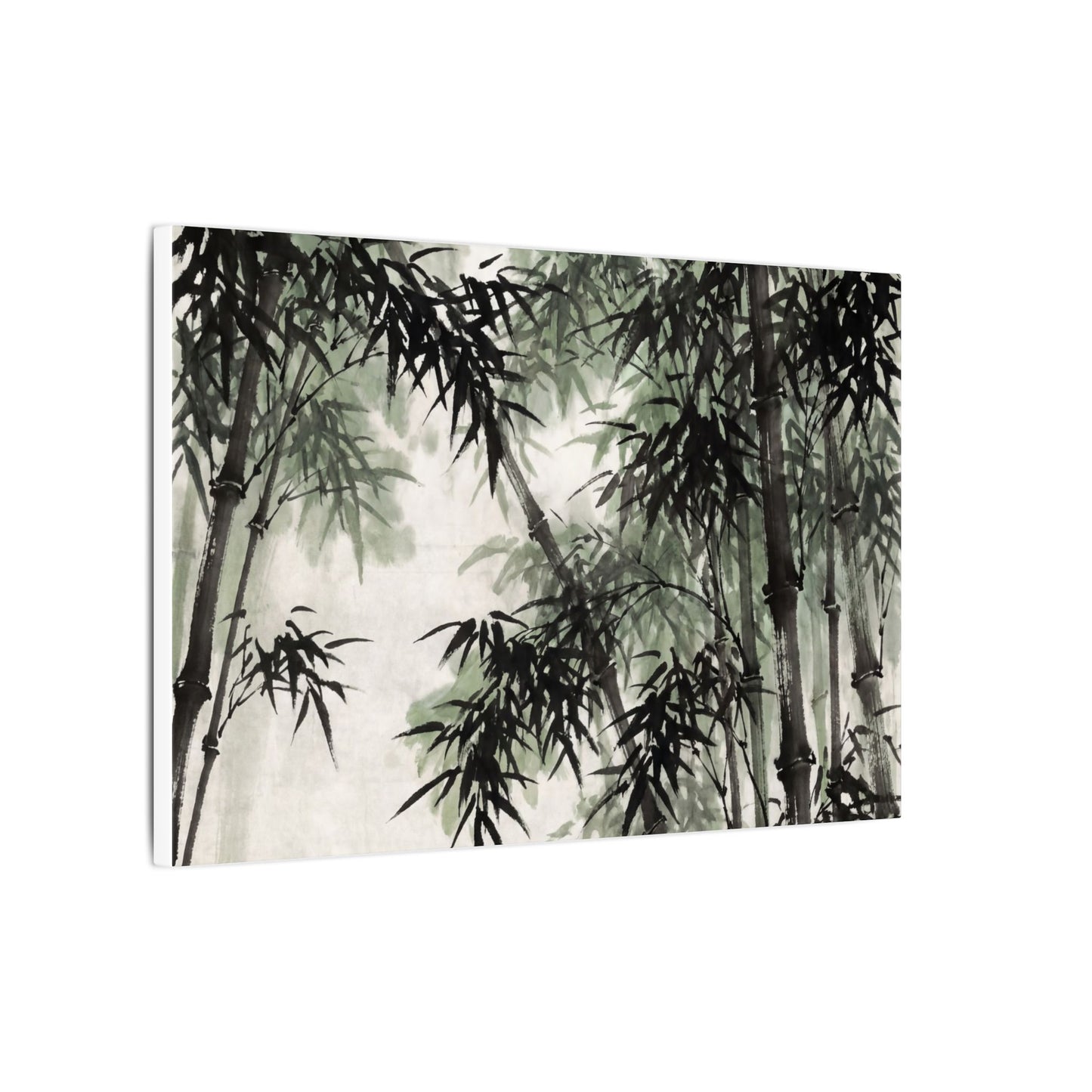 Zen Bamboo Grove in Overcast | Sumi E Canvas Art