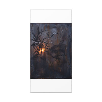 Winter Rust Patina Charcoal Ink Canvas Art | Atmospheric Decor
