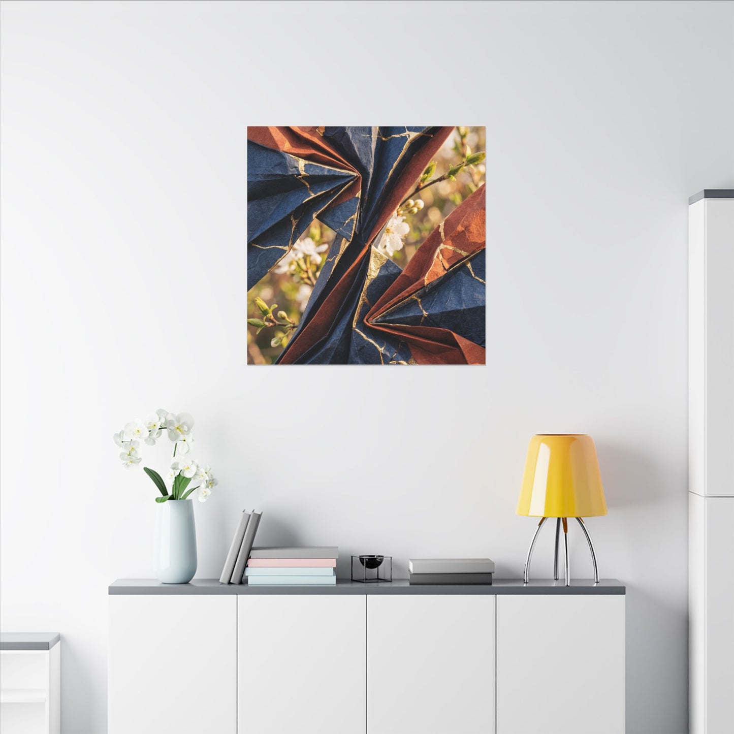 Spring Ceramic Bowl Watercolor Canvas Art | Warm Decor