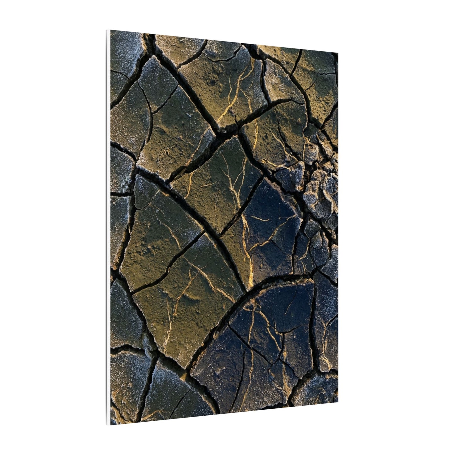 Winter Cracked Earth Moody Minimal Canvas Art | Atmospheric Decor