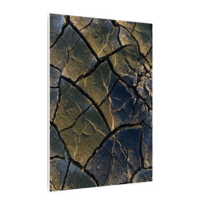 Winter Cracked Earth Moody Minimal Canvas Art | Atmospheric Decor