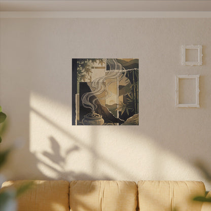 Tranquil Incense Smoke Canvas Art - Ukiyo E Inspired Zen
