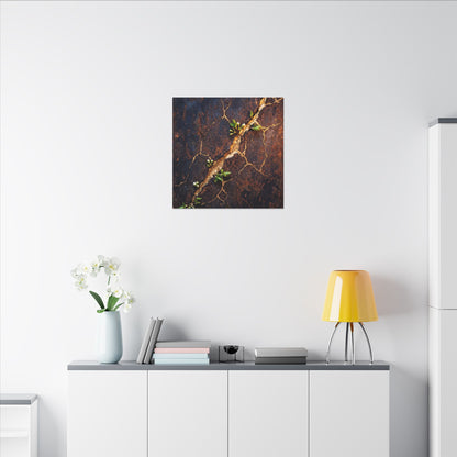 Rust Patina Spring Canvas Art | Kintsugi Resilient Design