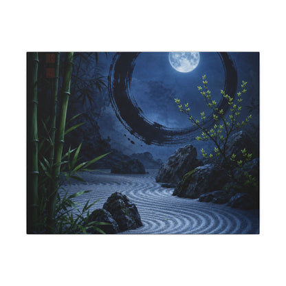 Serene Rock Garden Canvas Art - Enso Zen