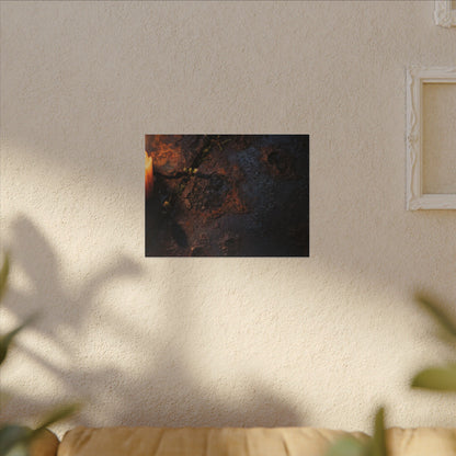 Candlelight Rust Patina Canvas Art - Dark Japandi Ma