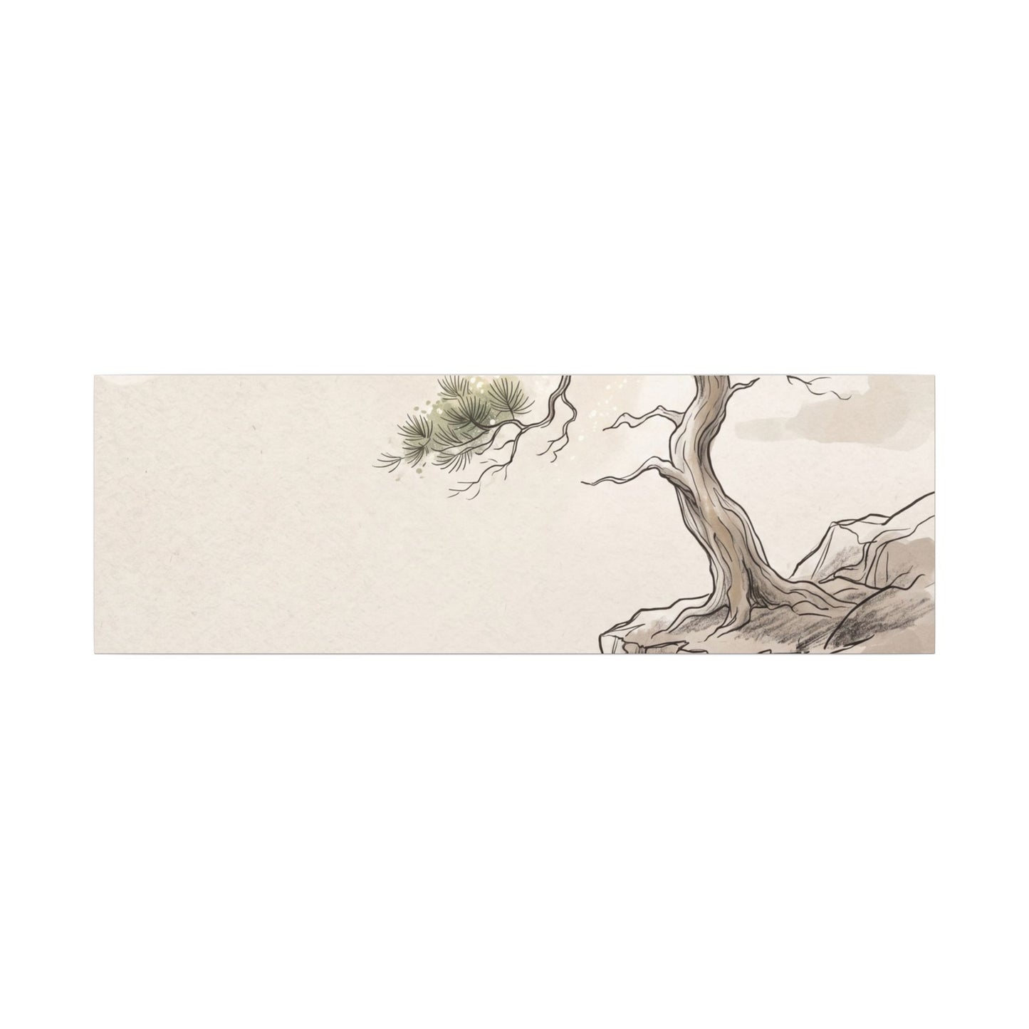 Japandi Pine Tree in Dappled | Minimal Line Canvas Art