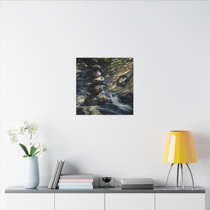 Kintsugi River Stones in Dappled | Broken Beauty Canvas Art