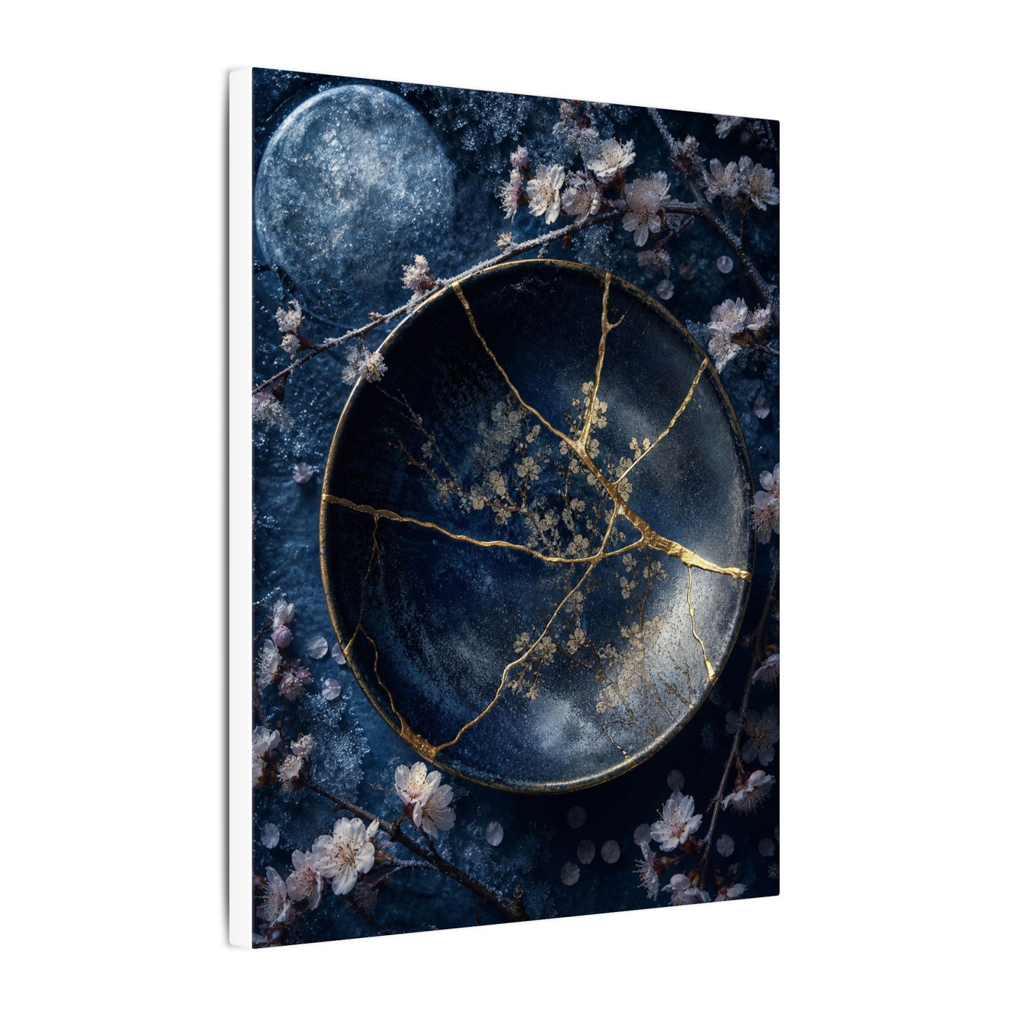 Cherry Blossom Winter Canvas Art | Kintsugi Philosophical Design