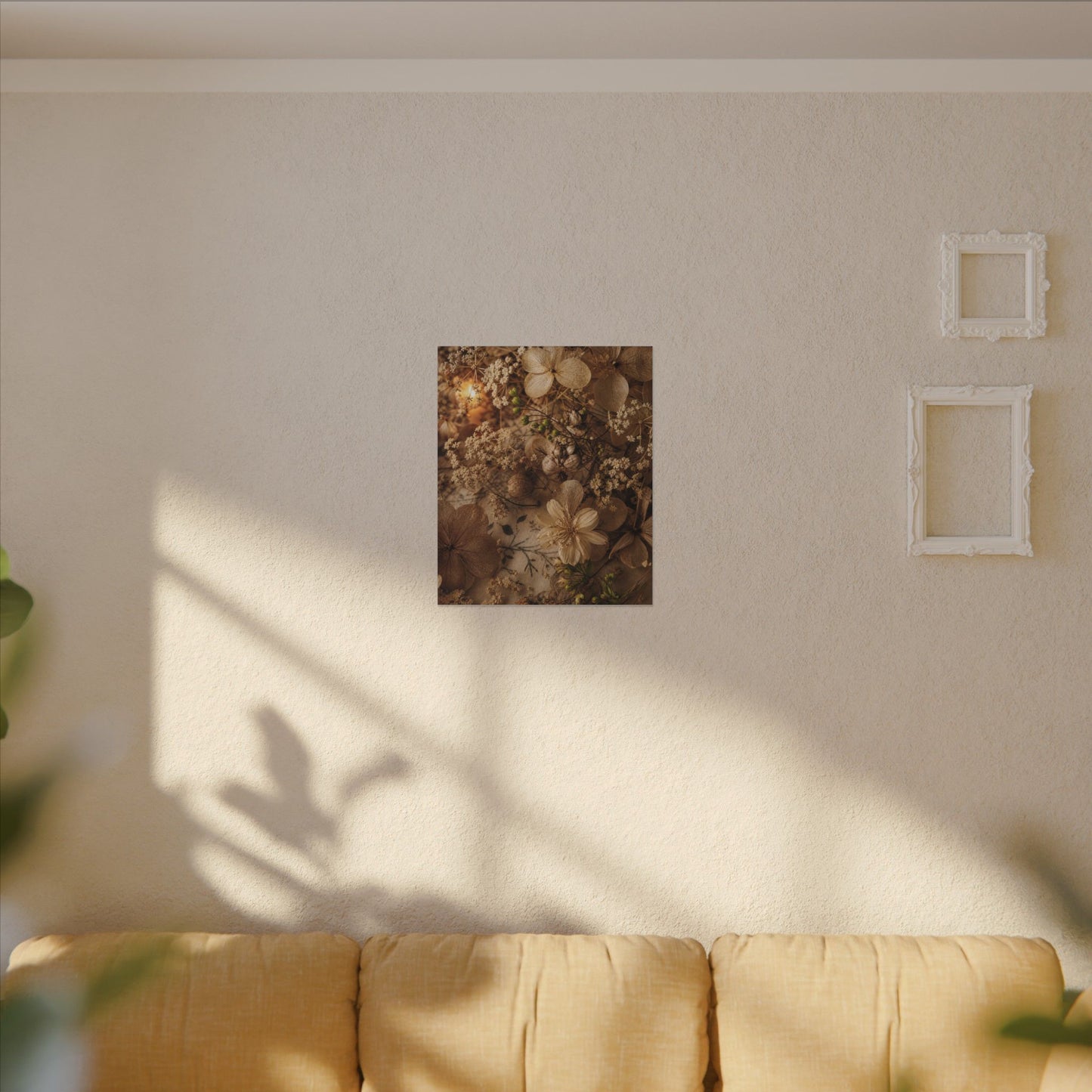 Spring Dried Flowers Japanese Pattern Canvas Art | Earthy Decor