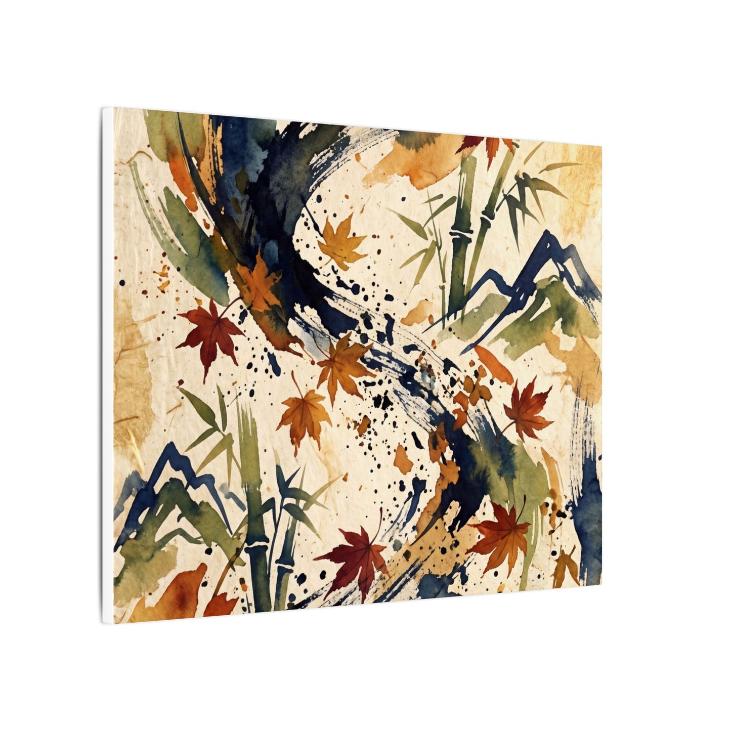 Golden Hour Ink Brushstroke Canvas Art - Zen Shibui