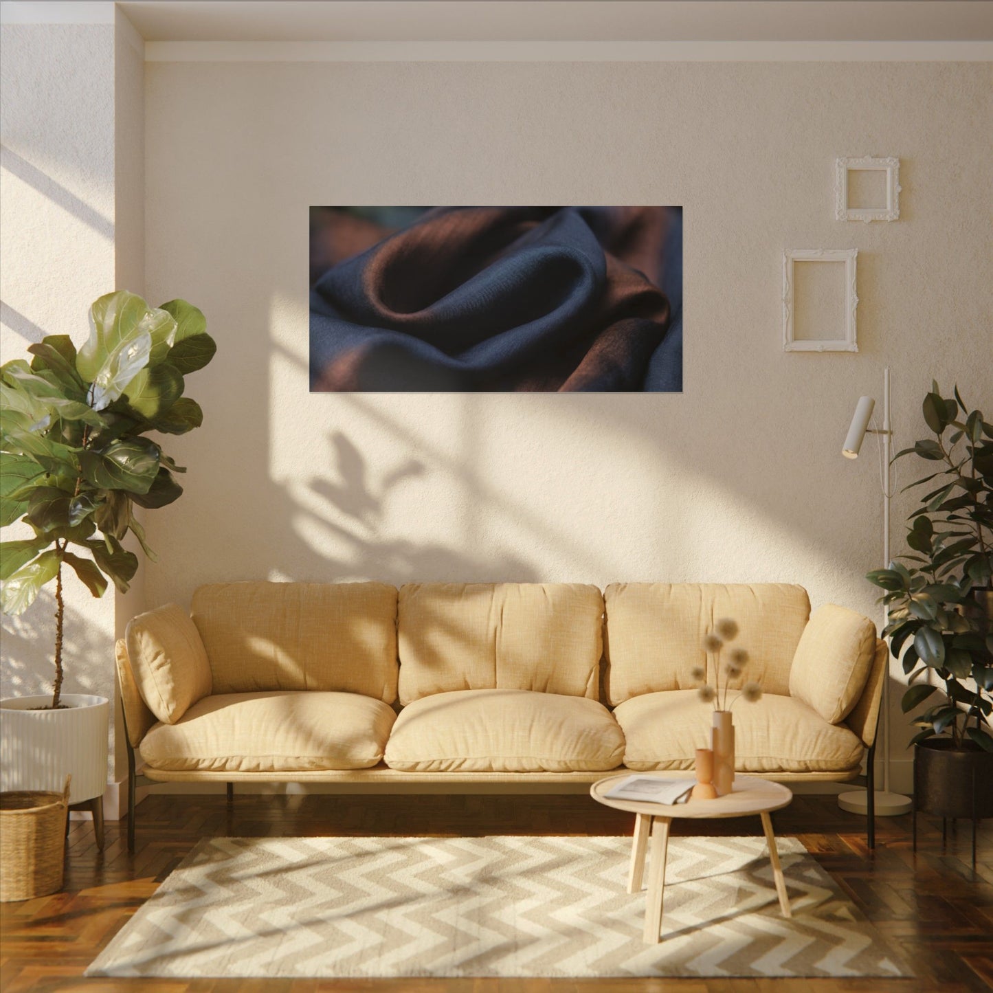 Summer Silk Drape Shadow Zen Canvas Art | Sophisticated Decor