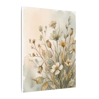 Summer Dried Flowers Watercolor Canvas Art | Elegant Decor