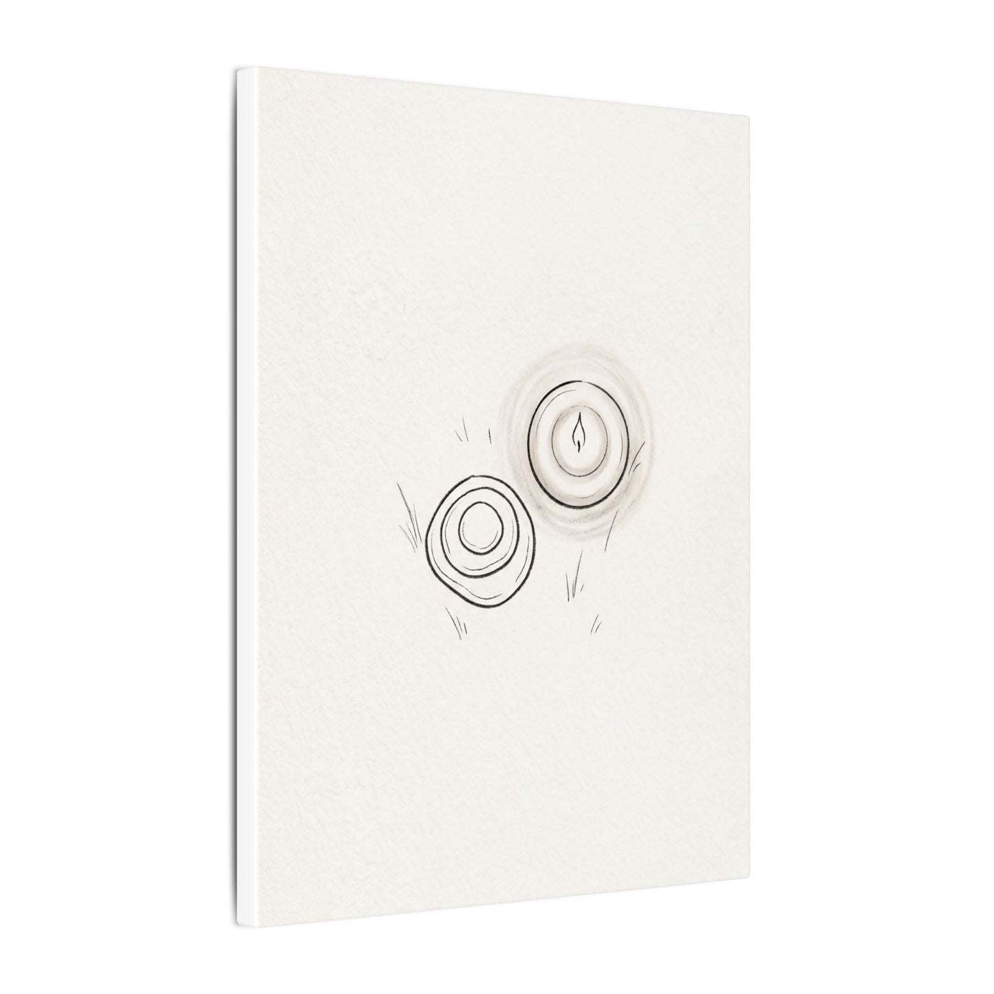 River Stones Canvas Art | Winter Japandi Minimal Line Art
