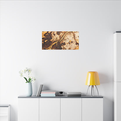 Kintsugi Rust Patina in Golden Hour | Gold Vein Canvas Art