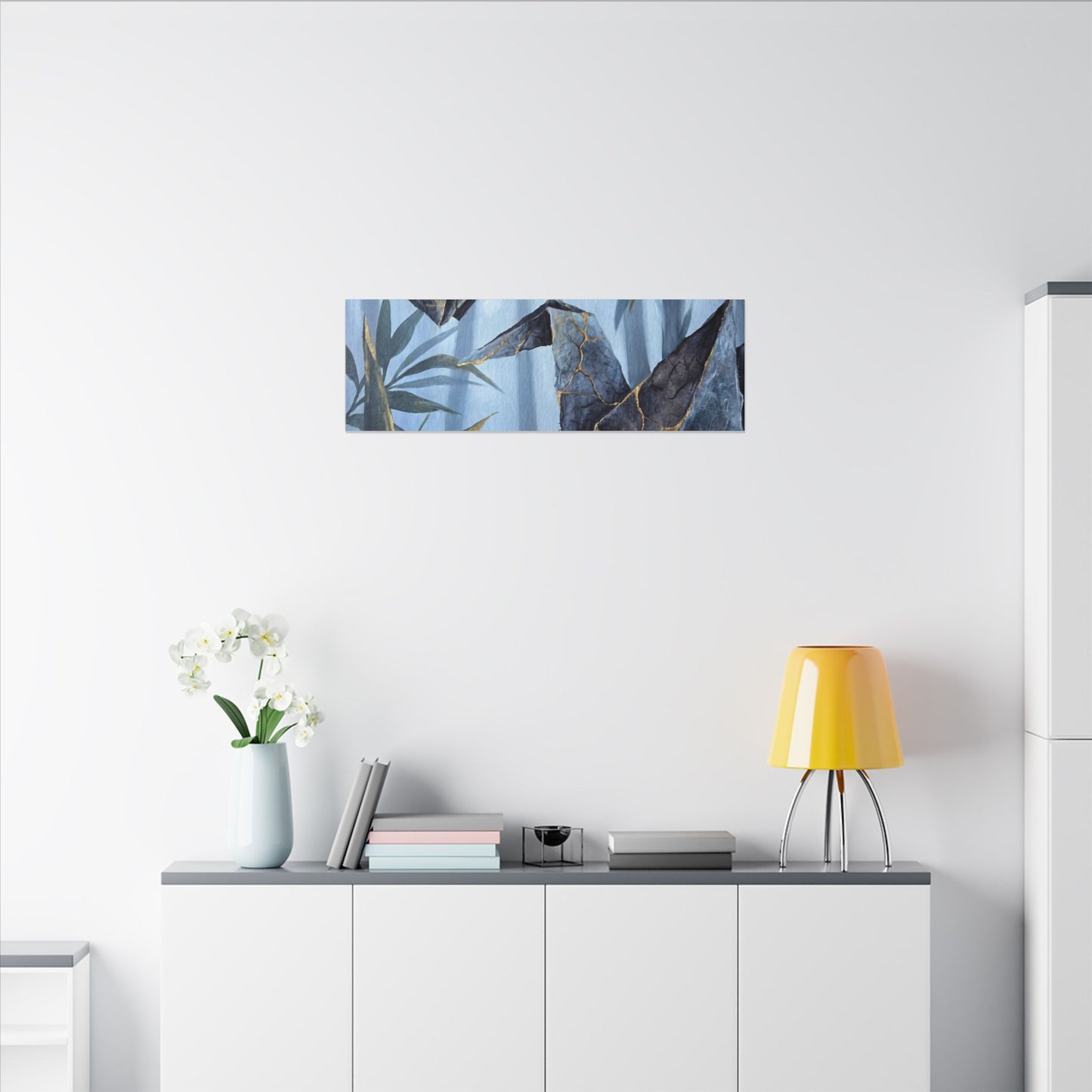 Paper Fold Canvas Art | Summer Kintsugi Crackle Gold Art