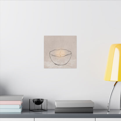 Ceramic Bowl Minimal Line Canvas Art | Neutral Japandi Art