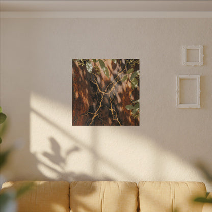 Kanso Rust Patina Canvas Art - Kintsugi Gold Vein