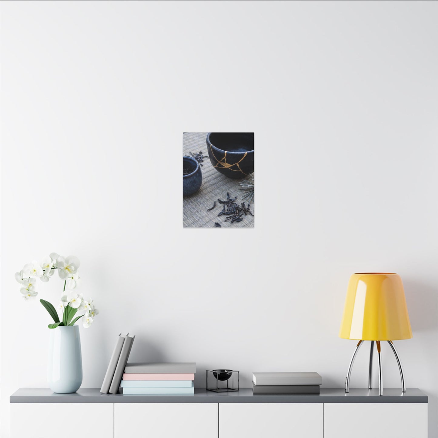 Kintsugi Tea Ceremony in Overcast | Gold Vein Canvas Art