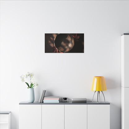 Ceramic Bowl Canvas Art | Autumn Dark Japandi Dark Texture Art