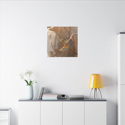 Golden Hour Broken Pottery Canvas Art - Japandi Kanso