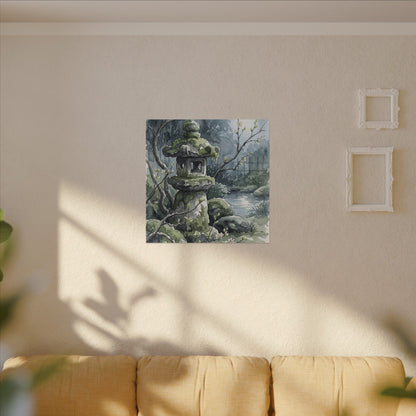 Moonlight Stone Lantern Canvas Art - Japandi Seijaku