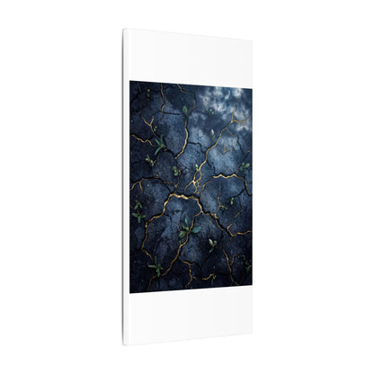 Cracked Earth Spring Canvas Art | Kintsugi Healing Design