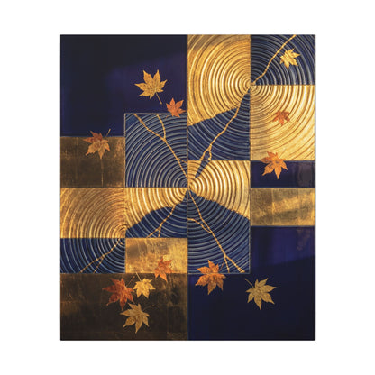 Autumn Water Ripple Crackle Gold Canvas Art | Artful Decor