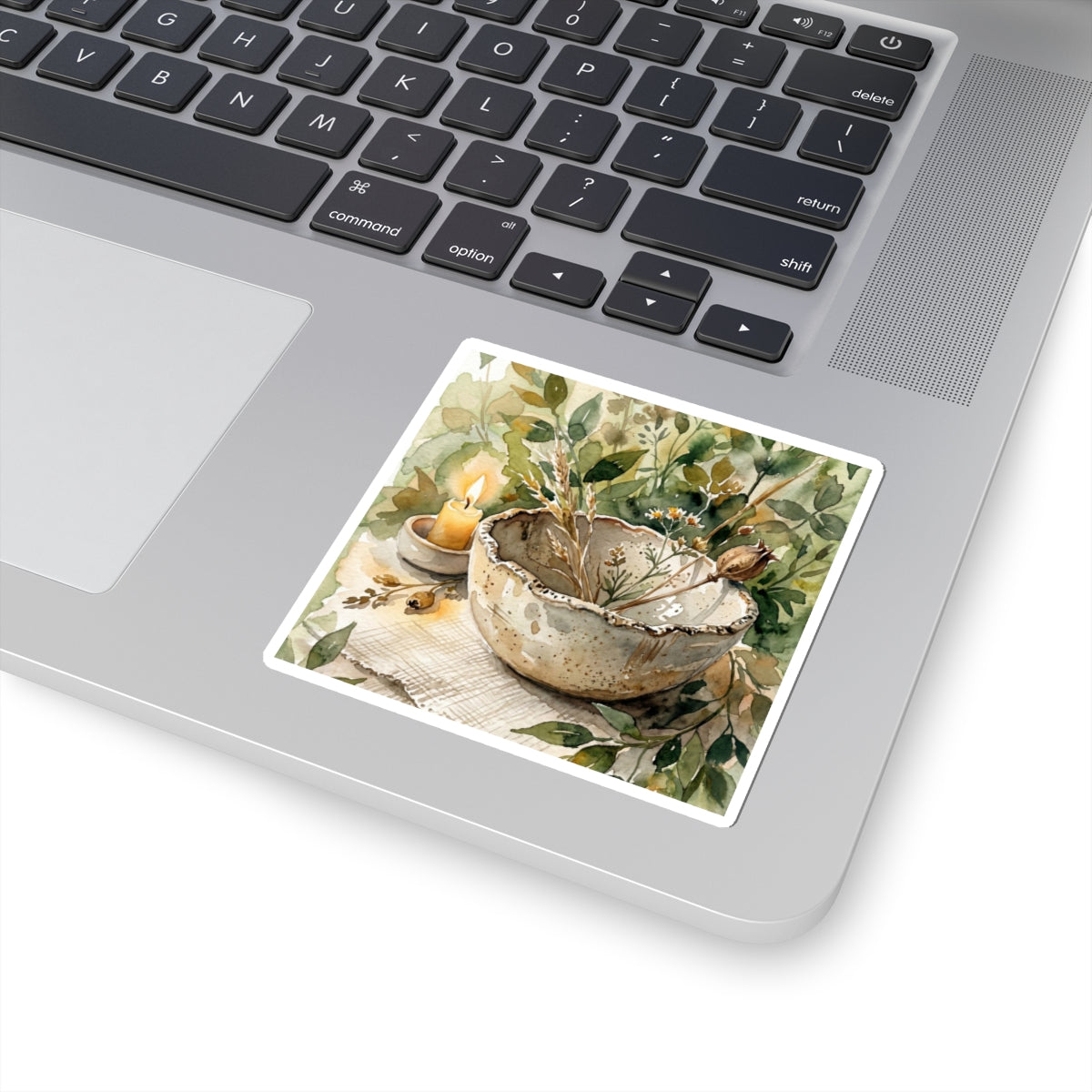 Japandi Ceramic Bowl in Candlelight | Watercolor Sticker