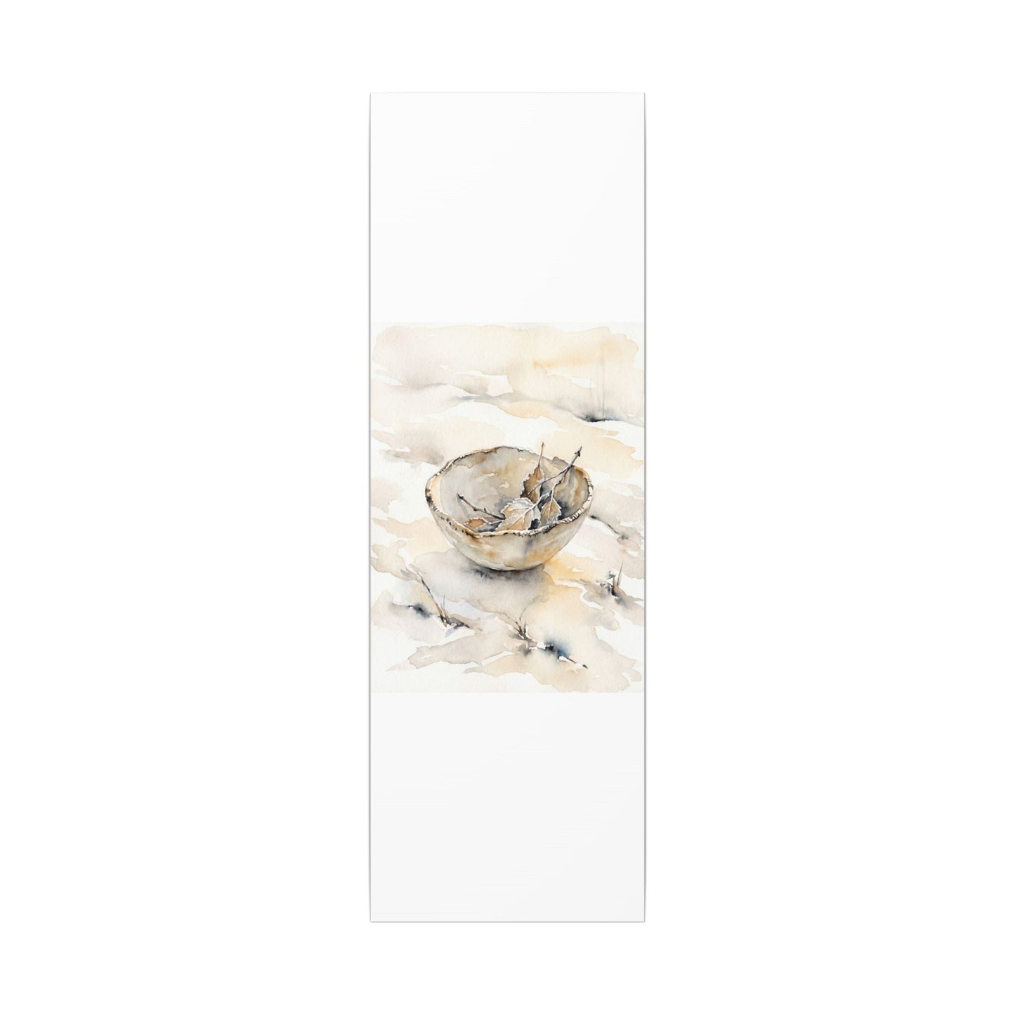 Ceramic Bowl Canvas Art | Winter Japandi Watercolor Art