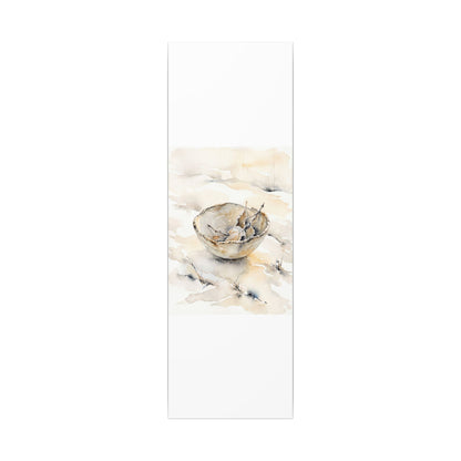 Ceramic Bowl Canvas Art | Winter Japandi Watercolor Art