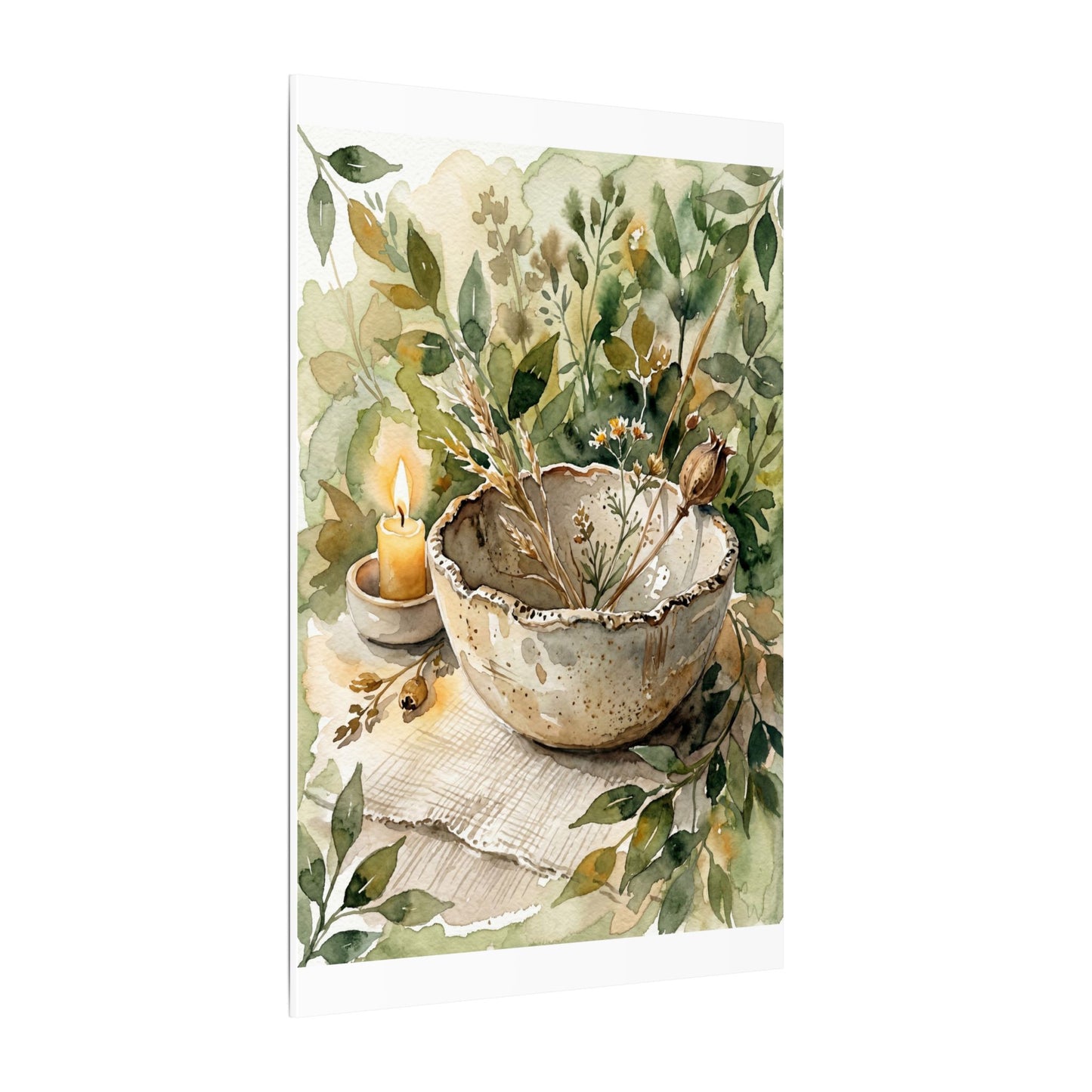 Ceramic Bowl Summer Canvas Art | Japandi Elegant Design