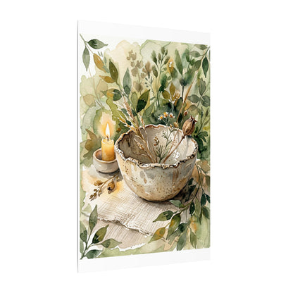Ceramic Bowl Summer Canvas Art | Japandi Elegant Design