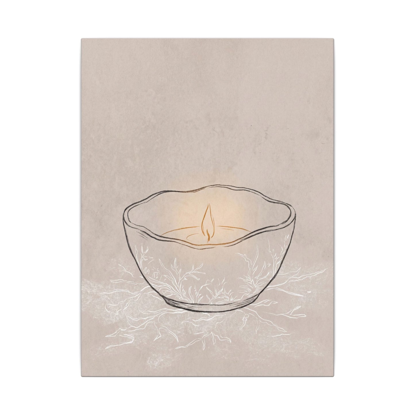 Ceramic Bowl Minimal Line Canvas Art | Neutral Japandi Art