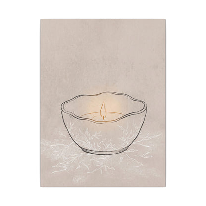 Ceramic Bowl Minimal Line Canvas Art | Neutral Japandi Art