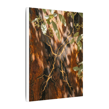 Kanso Rust Patina Canvas Art - Kintsugi Gold Vein