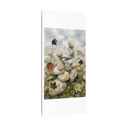 Overcast River Stones Canvas Art - Japandi Fukinsei