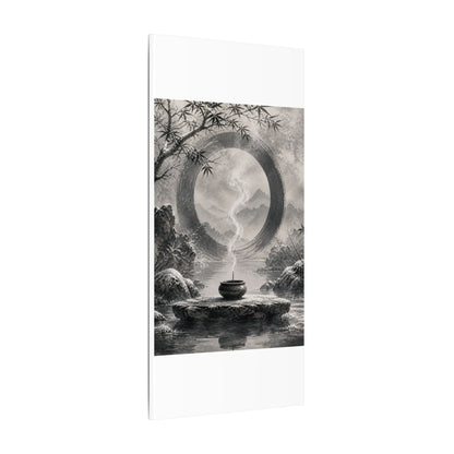 Incense Smoke Canvas Art | Winter Zen Sumi E Art