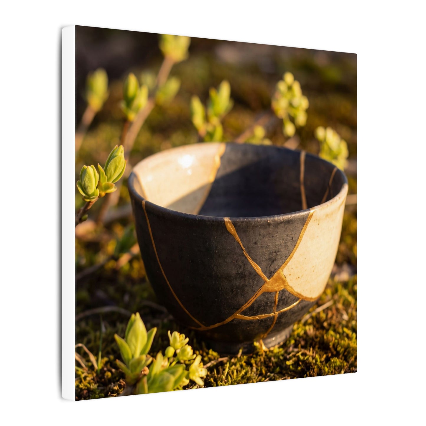 Seijaku Broken Pottery Canvas Art - Kintsugi Gold Repair