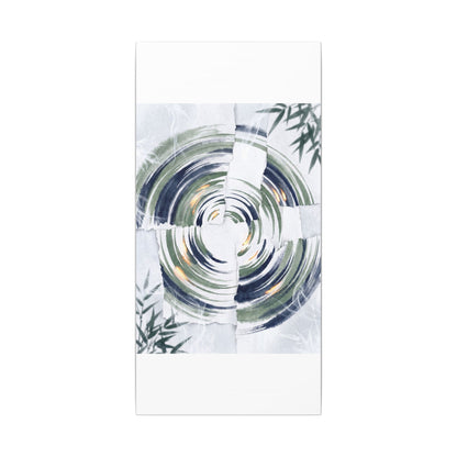 Winter Water Ripple Sumi E Canvas Art | Peaceful Decor