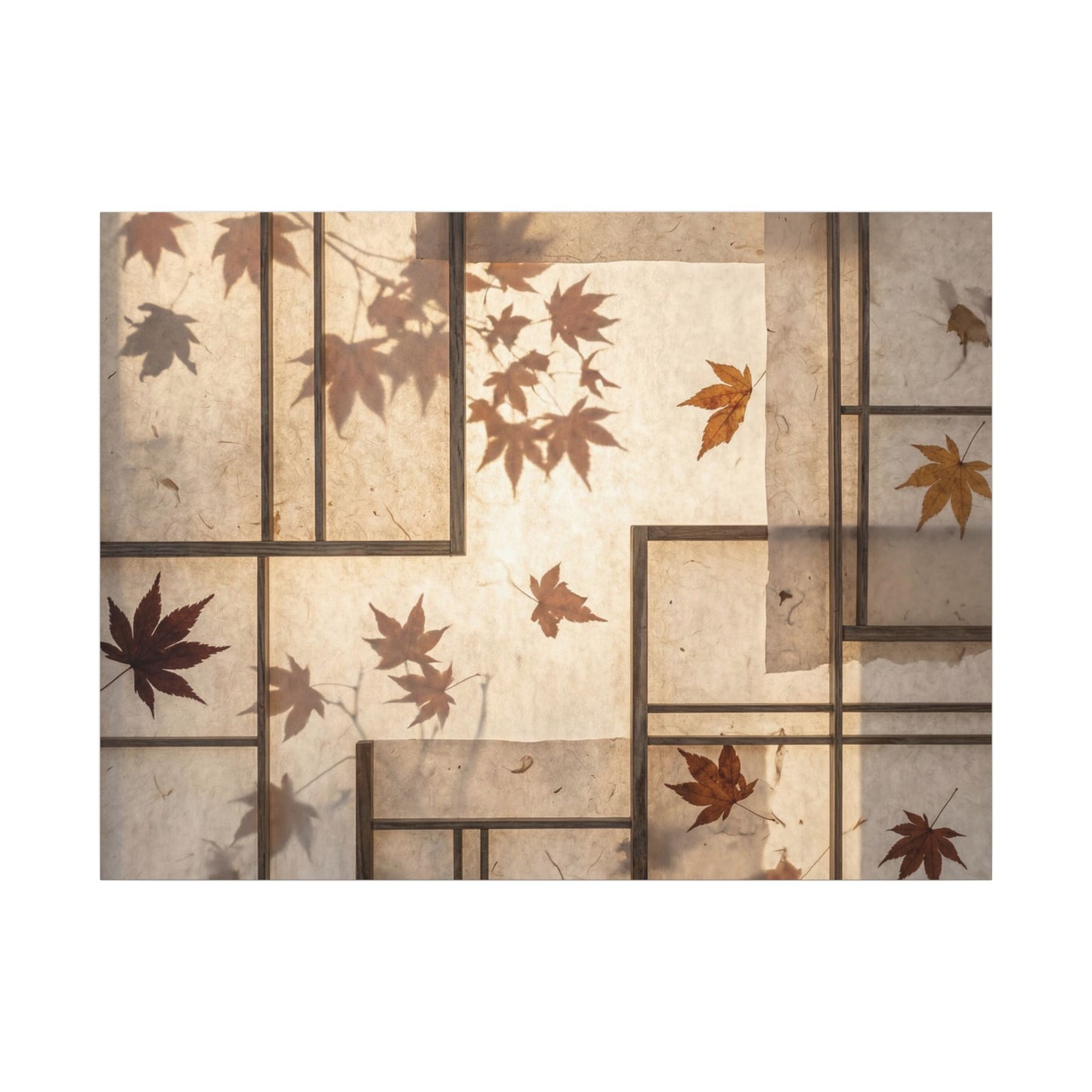 Shoji Screen Japanese Pattern Canvas Art | Neutral Japandi Art