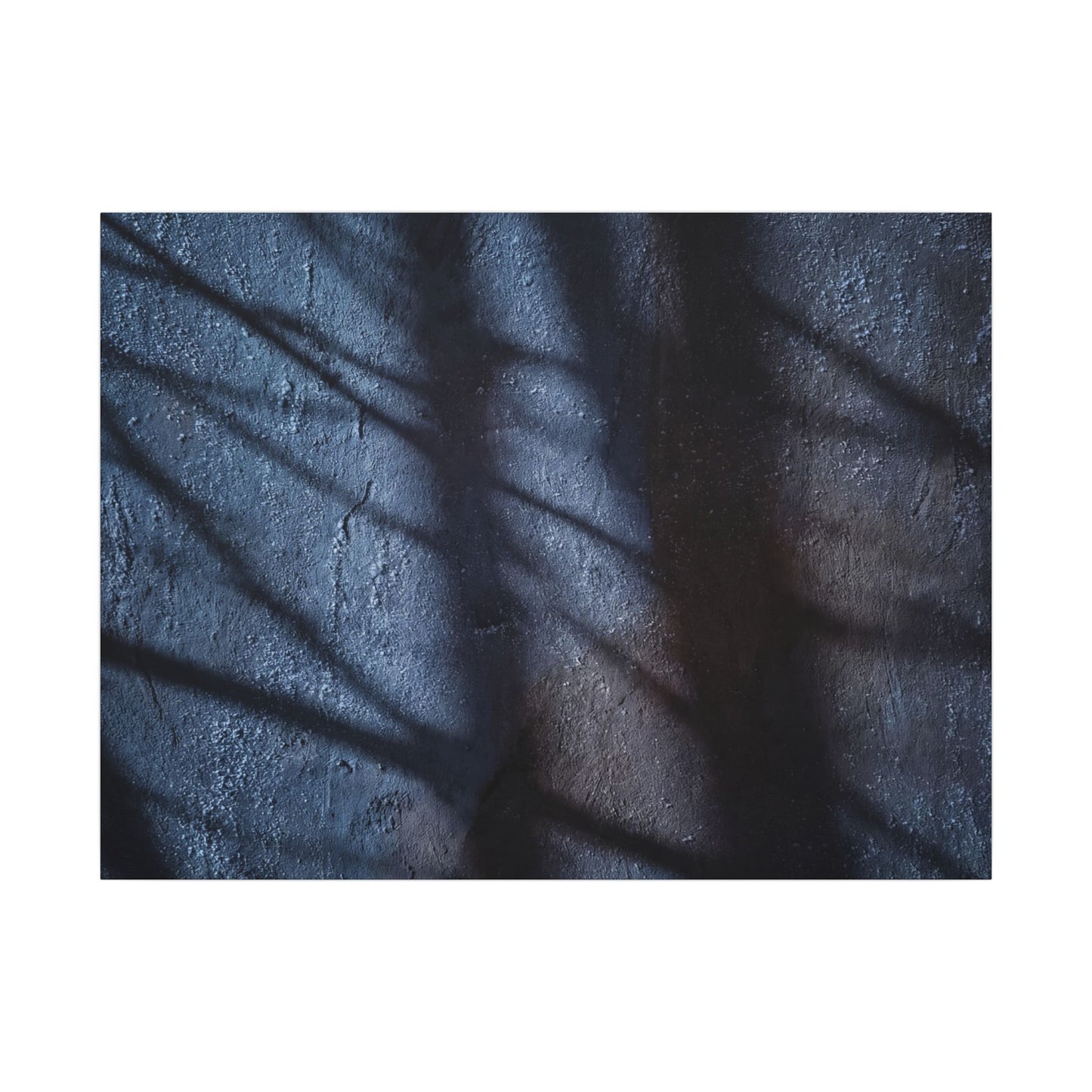 Dark Japandi Shadow Play in Moonlight | Moody Minimal Canvas Art Art Print