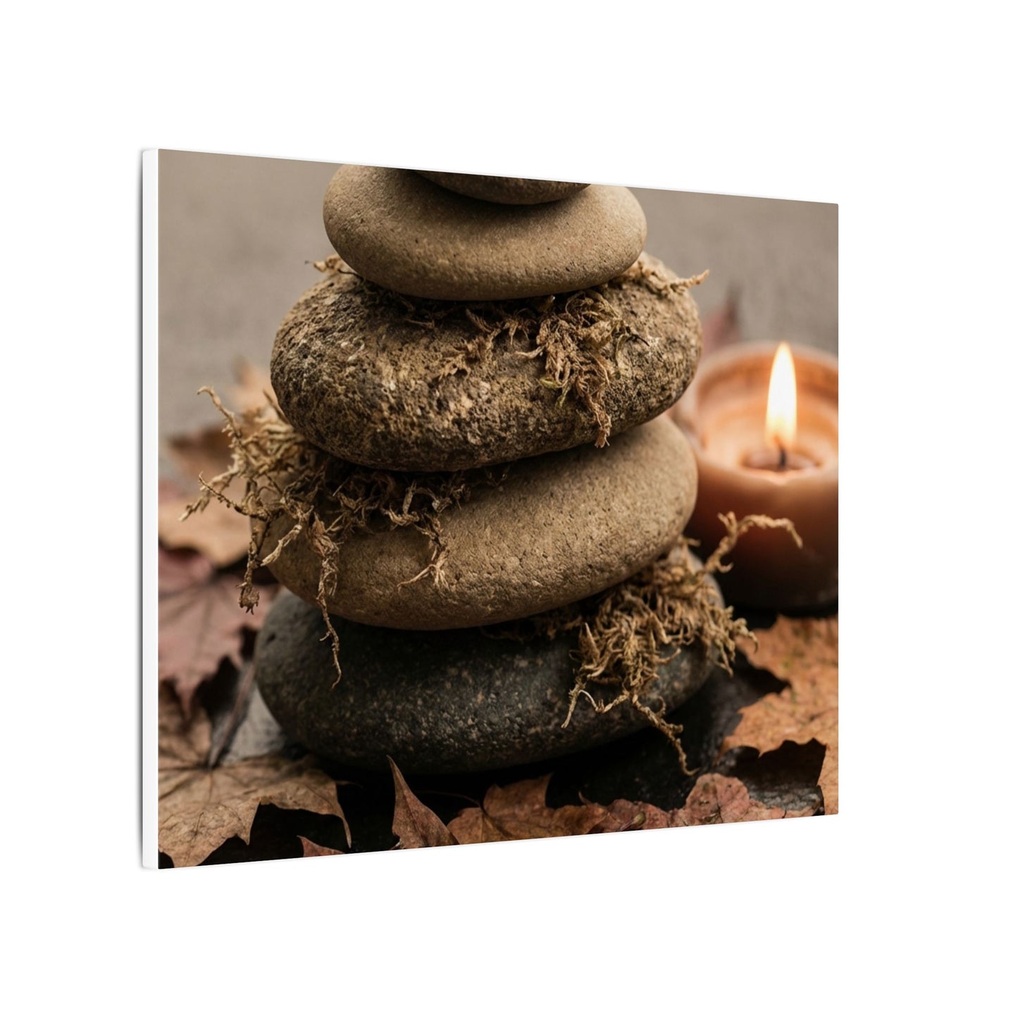 River Stones Canvas Art | Autumn Japandi Texture Art