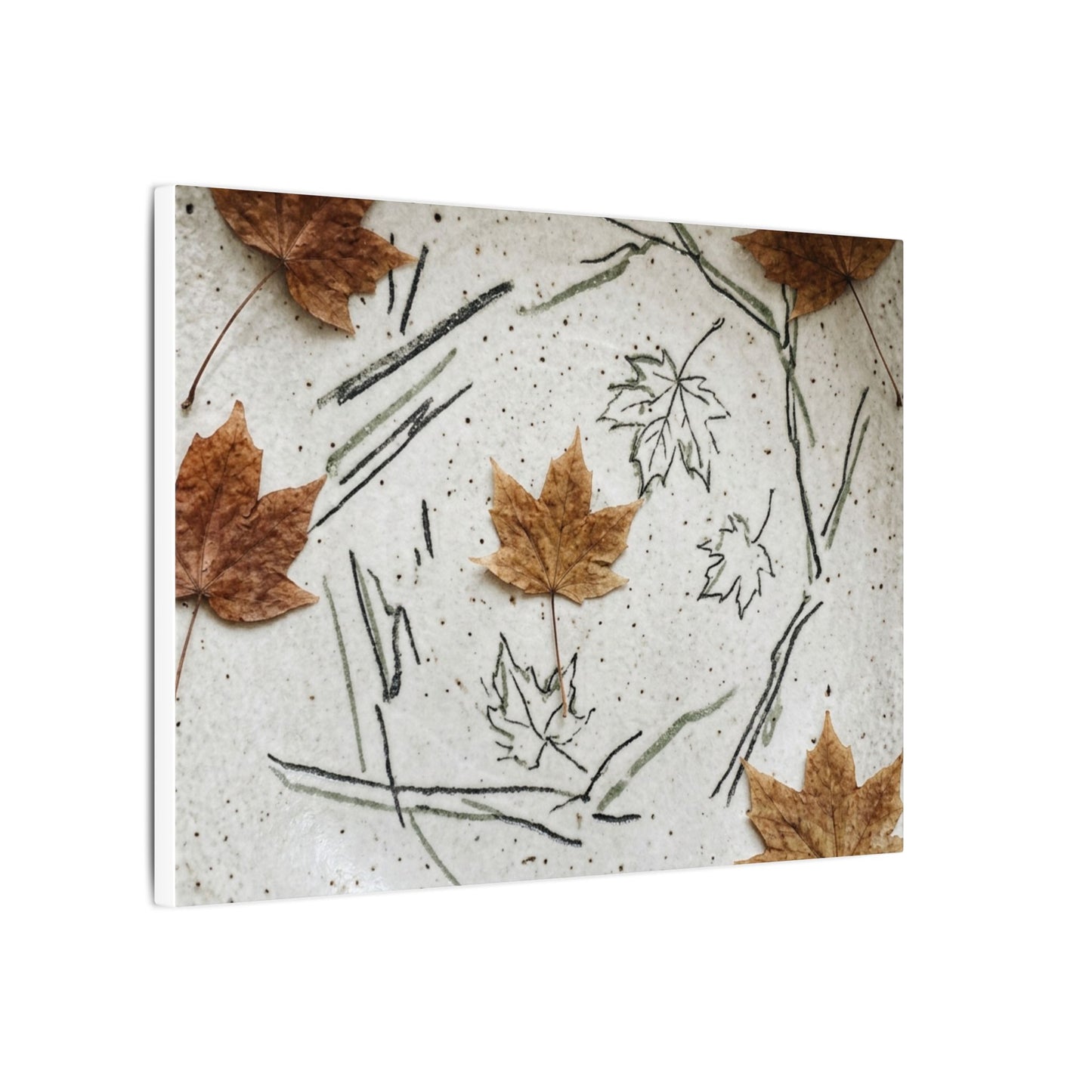 Ceramic Bowl Autumn Canvas Art | Japandi Elegant Design