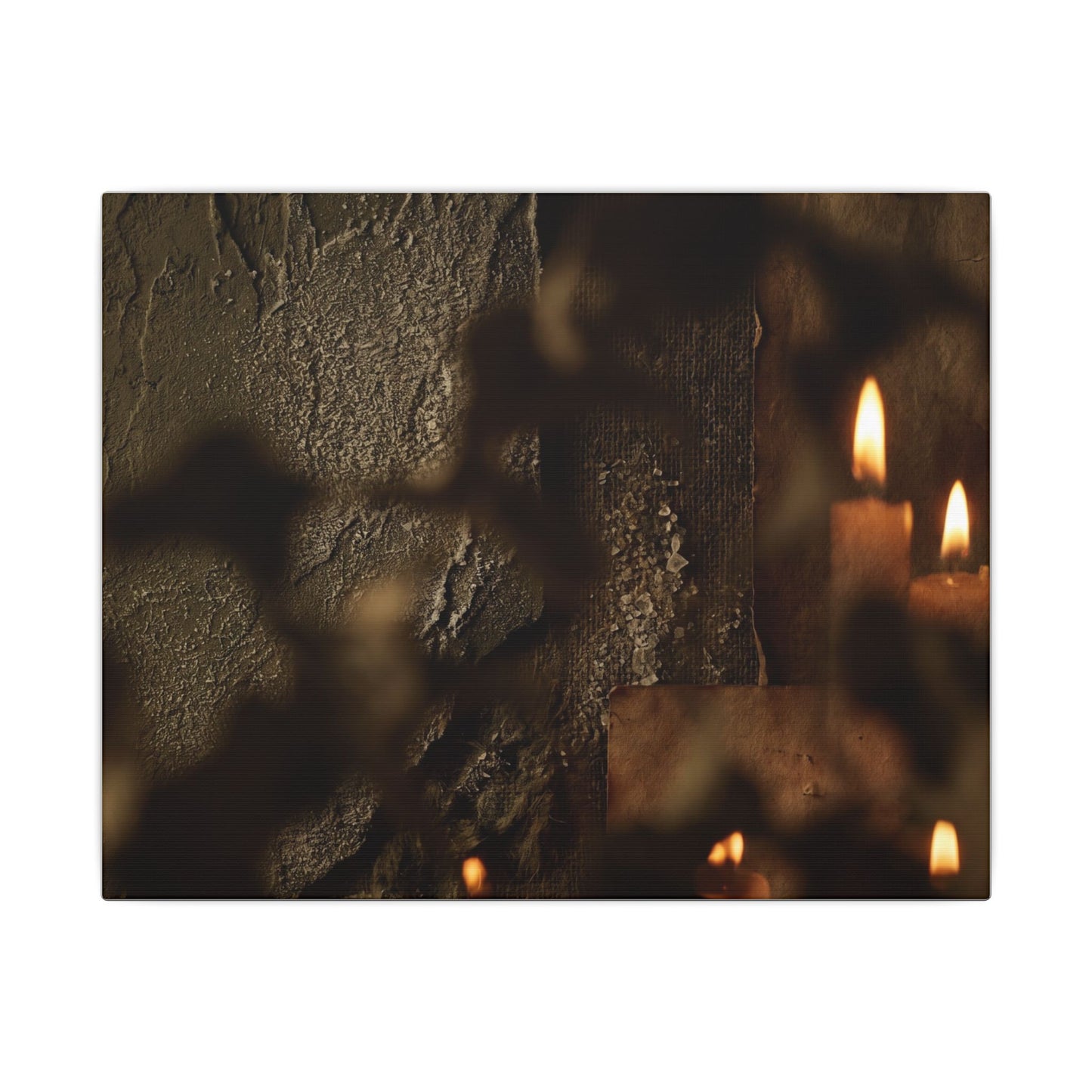 Shadow Play Dark Texture Canvas Art | Moody Dark Japandi Art